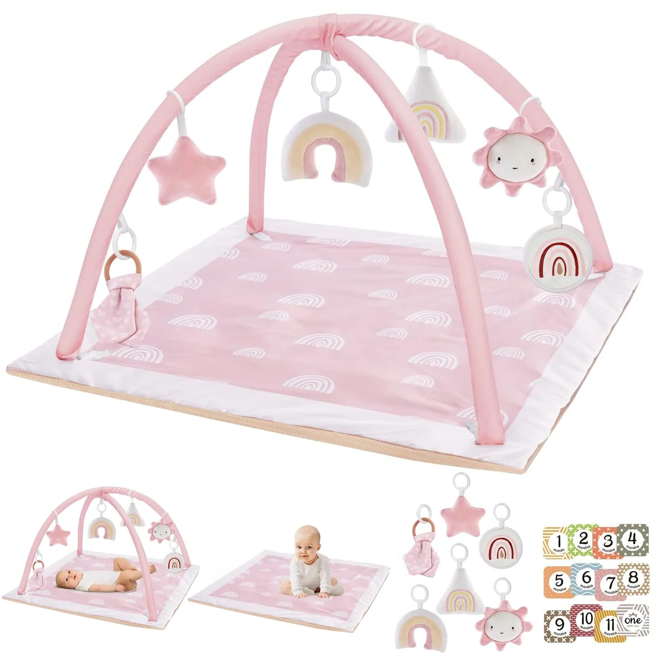 Washable Tummy Time Play Gym · Pink