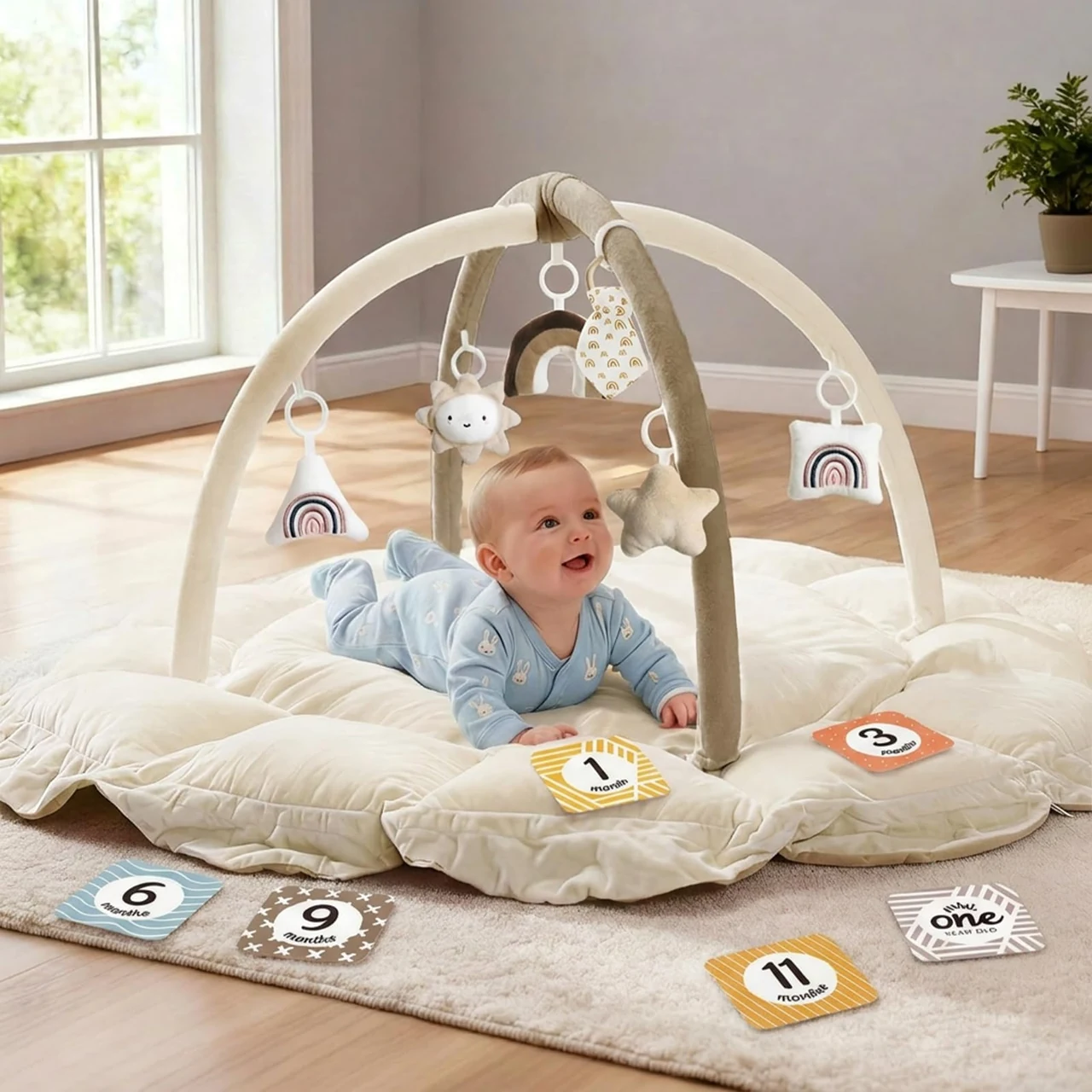 5-in-1 Plush Play Gym · Brown
